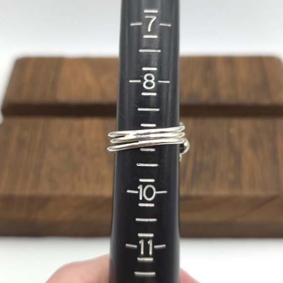 Size 9 Sterling Silver Abstract Orbs Ring A801 - Picture 5 of 7